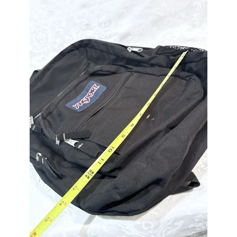 JanSport Black Backpack Multi Compartment School Or Travel Some Spots At Front